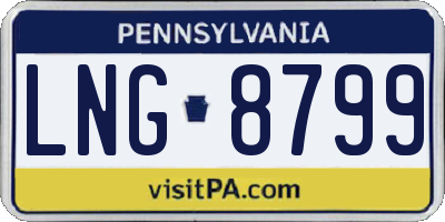 PA license plate LNG8799