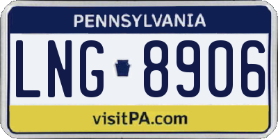 PA license plate LNG8906