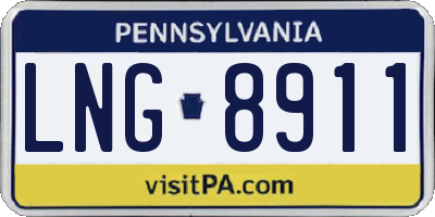 PA license plate LNG8911