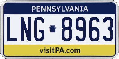 PA license plate LNG8963
