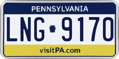 PA license plate LNG9170
