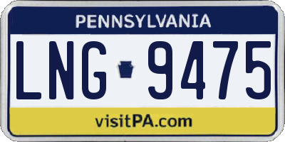 PA license plate LNG9475