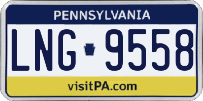 PA license plate LNG9558