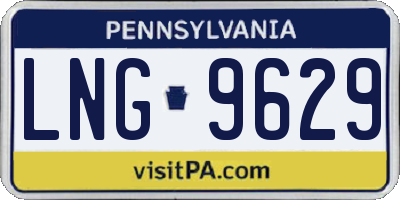 PA license plate LNG9629