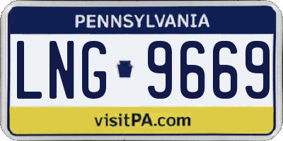 PA license plate LNG9669