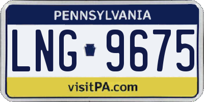 PA license plate LNG9675