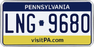 PA license plate LNG9680