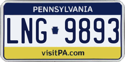 PA license plate LNG9893