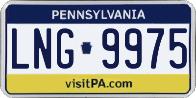 PA license plate LNG9975