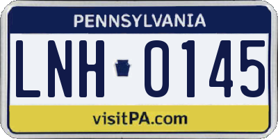 PA license plate LNH0145