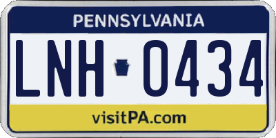 PA license plate LNH0434