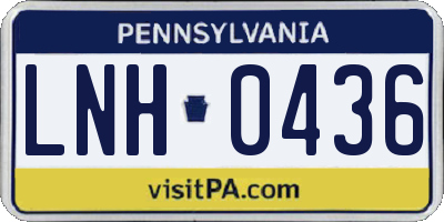PA license plate LNH0436