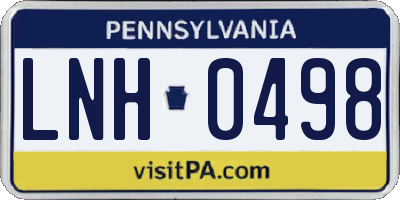 PA license plate LNH0498