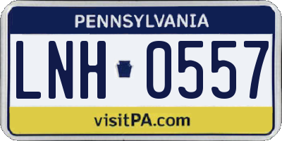 PA license plate LNH0557