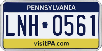 PA license plate LNH0561