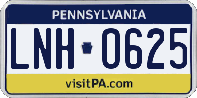 PA license plate LNH0625
