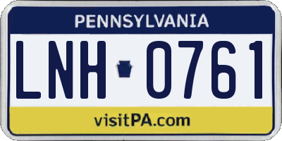 PA license plate LNH0761