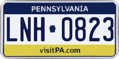 PA license plate LNH0823