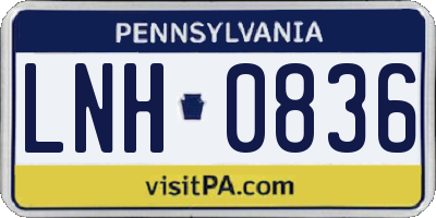 PA license plate LNH0836