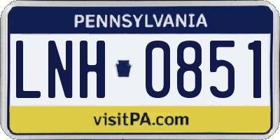 PA license plate LNH0851