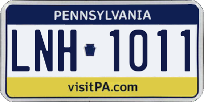 PA license plate LNH1011