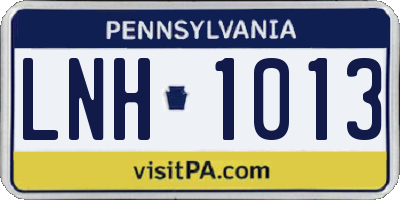 PA license plate LNH1013