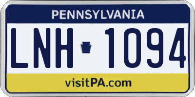 PA license plate LNH1094