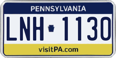 PA license plate LNH1130