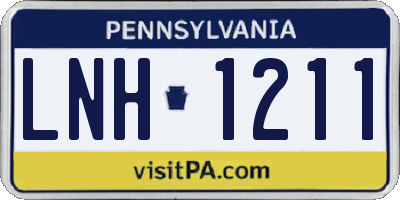 PA license plate LNH1211