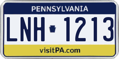 PA license plate LNH1213