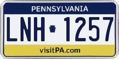 PA license plate LNH1257