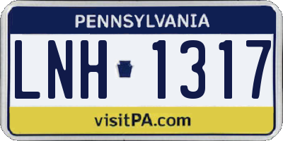 PA license plate LNH1317