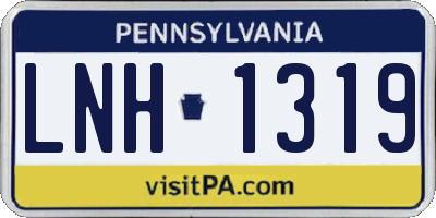PA license plate LNH1319
