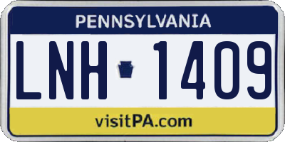 PA license plate LNH1409