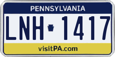 PA license plate LNH1417