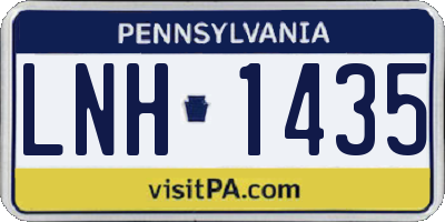 PA license plate LNH1435