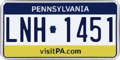 PA license plate LNH1451