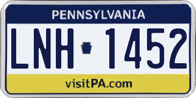 PA license plate LNH1452