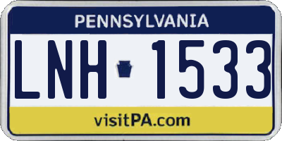 PA license plate LNH1533