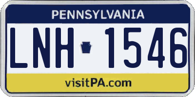 PA license plate LNH1546