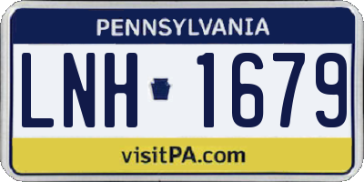 PA license plate LNH1679