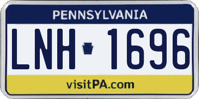 PA license plate LNH1696