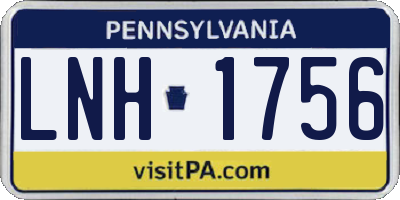 PA license plate LNH1756