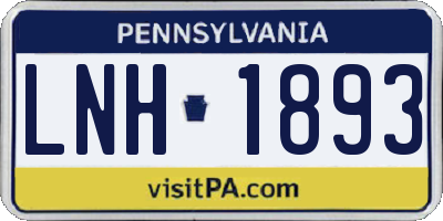 PA license plate LNH1893