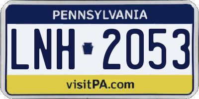 PA license plate LNH2053