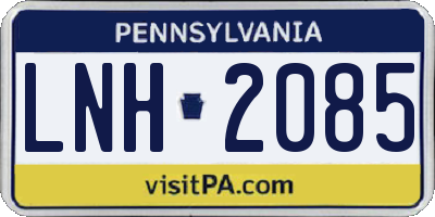 PA license plate LNH2085
