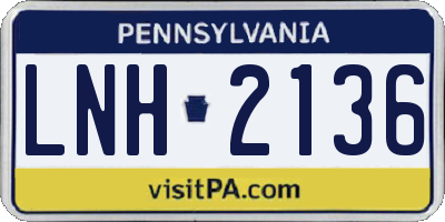 PA license plate LNH2136