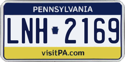 PA license plate LNH2169
