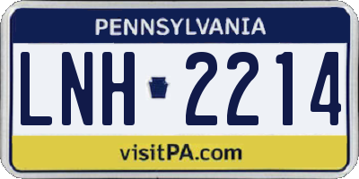 PA license plate LNH2214