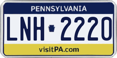 PA license plate LNH2220